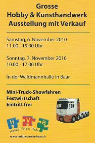 Flyer Hobby und Kunsthandwerk Ausstellung und Verkauf in Baar