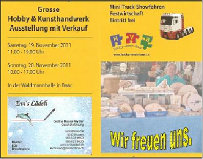 Flyer Hobby und Kunsthandwerk Ausstellung und Verkauf in Baar
