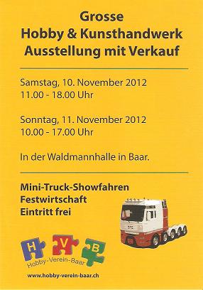 Flyer Hobby und Kunsthandwerk Ausstellung und Verkauf in Baar