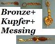 Schlsselanhnger aus Bronze, Kupfer und Messingperlen