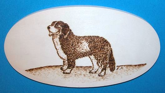 Medaillon oval gross ohne Rand mit Hund
